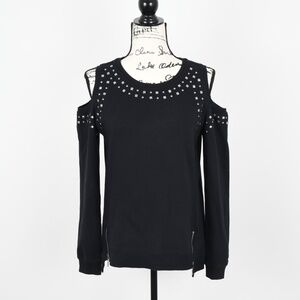 Venus Cold Shoulder Black Sweatshirt